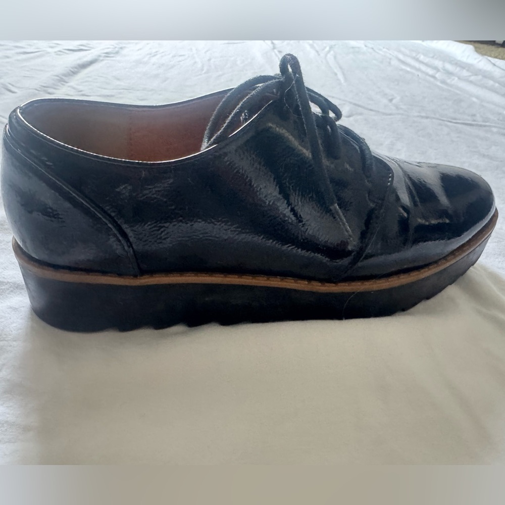 Black Women's Chunky Soled Oxford Shoes 7.5